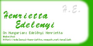henrietta edelenyi business card