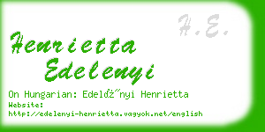 henrietta edelenyi business card